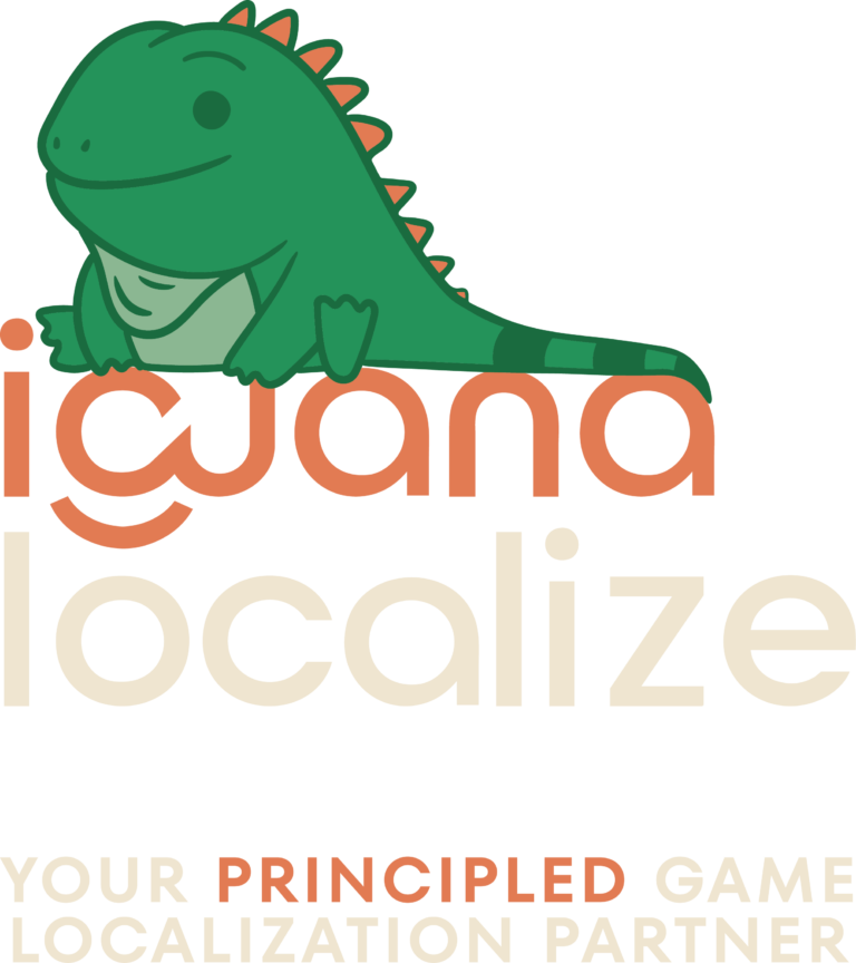 Iguana Localize logo with the tagline Your Principled Game Localization Partner